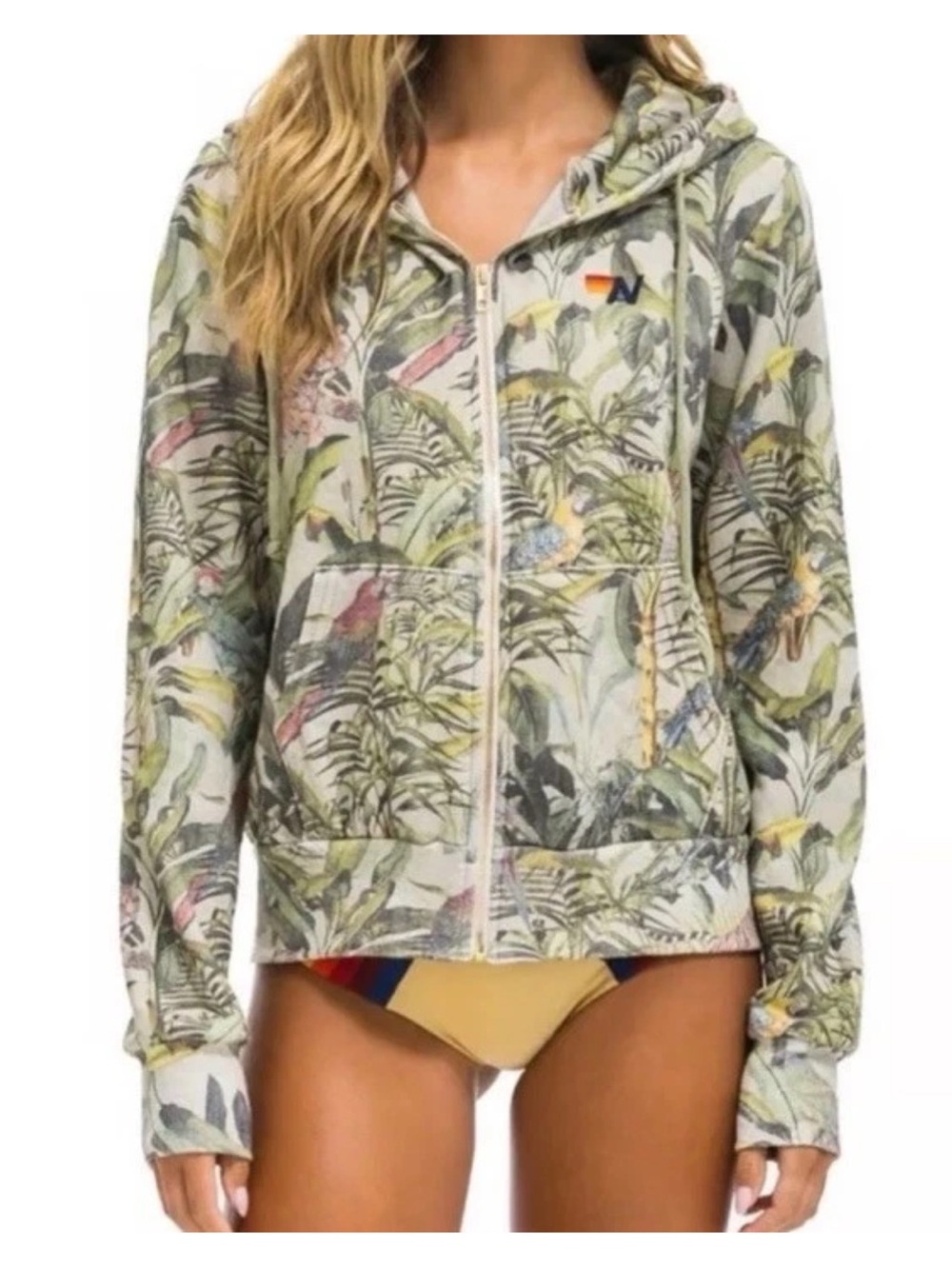 Aviator Nation Jungle Zip Hoodie - Sand Multicolor